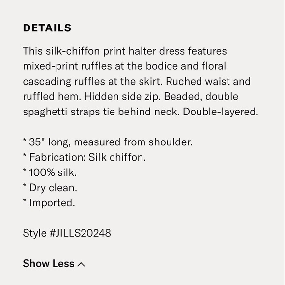 Jill Stuart Silk Halter Dress Lydia Floral Print - Picture 4 of 5